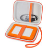 Case Compatible with LaCie Rugged Mini 1TB/ 2TB/ 4TB/ 5TB External Hard Drive Portable HDD, Storage Holder for Hard Drives for Mac and PC Computer & USB 3.0 2.0 Cable SD Cards (Orange) - White