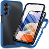 for Samsung Galaxy A15 5G Case, Samsung A15 4G/5G Phone Case with Built-in Screen Protector Clear Slim Back Cover Shockproof Rugged Heavy Duty Bumper Full Body Protective Case, Black - Blue