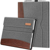 Fintie Case for 12.3 Inch Microsoft Surface Pro 7 Plus, Surface Pro 7/6/5/4/3 - Portfolio Business Cover with Pocket, Compatible with Type Cover Keyboard, Gray/Brown - Gray/Brown