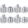 8 Pieces Mic Stand Adapter 5/8 Female to 3/8 Male and 3/8 Female to 5/8 Male, 5/8 Female to 1/4 Male and 1/4 Female to 5/8 Male Screw Thread Adapter Mic Thread Adapter Set for Microphone (Black) - Silver