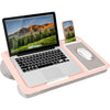 LAPGEAR Home Office Lap Desk with Device Ledge, Mouse Pad, and Phone Holder - Silver Carbon - Fits up to 15.6 Inch Laptops - Style No. 91585 - Blush Pink