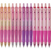 PILOT Acroball Colors Advanced Ink Refillable & Retractable Ball Point Pens, Medium Point, Blue Ink, 12-Pack (31811) - Black/Pink
