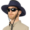 SUN CUBE Wide Brim Sun Hat for Men Women, Sun Protection UV Hat, Safari Hiking Boonie Hat - Navy