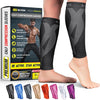 BLITZU Calf Compression Sleeve for Men & Women Footless Compression Socks Support Runners Leg Sleeve Shin Splints Pain Relief - Black
