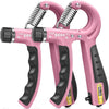 FLYFE Grip Strength Trainer, Plastic, 2 Pack 11-132 lbs, Forearm Strengthener, Hand Squeezer Adjustable Resistance, Hand Grip Strengthener for Muscle Building and Injury Recovery - Pink