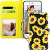 ULAK Compatible with iPhone 8 Plus/7 Plus Wallet Case for Women Girls, Premium PU Leather Flip Cover with Card Holders, Kickstand Feature Protective Purse Case 5.5 Inch,Floral - Sunflower