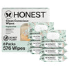 The Honest Company Hypoallergenic Multi-Use Baby Wipes for Sensitive Baby Skin Rainbow 60 Count - 72 Count (Pack of 8)