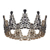 AW BRIDAL Black Baroque Queen Crown for Women, Gothic Crystal Tiara for Halloween Wedding Pageant Quinceanera Birthday Party, Rhinestone Hair Accessories for Bride - Black-3