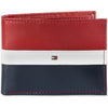 Tommy Hilfiger Men's Classic Bifold Wallet with ID Window and Multiple Card Slots - Red/Navy