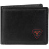 GUESS Men's Classic Bifold Wallet with Card Slots, Bill Compartment and Id Window - Black Red Triangle