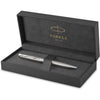 PARKER Sonnet Ballpoint Pen, Stainless Steel with Gold Trim, Medium Point Black Ink (1931507) - Stainless Steel and Chrome