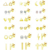 18 Pairs Stainless Steel Stud Earrings Set for Women Men Star Moon flower Heart Leaf Opal 20G Cartilage Earrings Hypoallergenic Flatback Earrings Piercing Jewelry - Gold