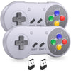 2 Pack 2.4 GHz Wireless USB Controller Compatible with SNES Games, SNES Retro USB PC Super Classic Controller for Windows PC MAC Linux Genesis Raspberry Pi Retropie (Multicolored Keys) - Wireless for Switch Multicolor
