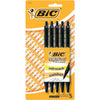 BIC Soft Feel Black Retractable Ballpoint Pens, Medium Point (1.0mm), 5-Count Pack, Black Pens With Soft-Touch Comfort Grip - Black, Medium Point