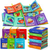 Dr.Rapeti Soft Cloth Books Baby Books Bath Books 6-Pack for Baby Infant Toddler Kids Crinkle Squeaky Washable Chewable Non-Toxic Early Educational Giftable - Colorful 1