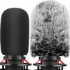 ChromLives Windscreen Microphone Wind Muff, Foam Wind Screen Wind Cover Compatible with Zoom H5 H6 Portable Handy Recorder Furry & Foam 2Pack - Mic Cover for Hyper X