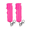 Sabre Pepper Gel - Fast Flip Top, Snap-Clip Keychain, Easy to Use & Carry, Maximum Police Strength OC Spray with UV Dye for Self Defense, 10 Second Spray Time, Finger Grip for Faster Aim, 0.54 fl oz - Pink, 2-Pack