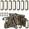 50Pcs Metal Library Label Holders, File Cabinet Label Frames with Screws, Card Tag Label Holder for Office Drawers Shelves (Antique Bronze, 60x17mm) - Antique Bronze, 60x17mm