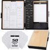 Monster Wooden Deluxe DND Stat Tracker Case- Compatible with Dungeons and Dragons- Record RPG Character Notes, Attacks, Abilities- Felt Dice Rolling Tray, Notebook, 50 Character Sheets for Gameplay - Light Finish