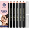Stylia Waterproof Eyebrow Pencils For Women – Long-Lasting Microblading Supplies Brow Pencil, Perfect for Eyebrow Shaper, Filling & Defining Natural-Looking Brow - (12PC Black) - Black