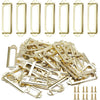 50Pcs Metal Library Label Holders, File Cabinet Label Frames with Screws, Card Tag Label Holder for Office Drawers Shelves (Antique Bronze, 60x17mm) - Gold, 60x17mm