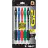 Pilot, G2 Premium Gel Roller Pens, Extra Fine Point 0.5 mm, Pack of 5, Blue - Assorted