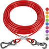 XiaZ 30ft Dog Tie Out Cable, Heavy Duty Dog Chains for Outside with Lockable Hook, Pet Runner Cable Leads for Yard, Dogs Line Tether for Small Medium Large Dogs Up to 250 LBS - Red