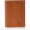 Timberland Men's Leather Trifold Wallet with ID Window - Tan (Cloudy)