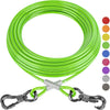 XiaZ 30ft Dog Tie Out Cable, Heavy Duty Dog Chains for Outside with Lockable Hook, Pet Runner Cable Leads for Yard, Dogs Line Tether for Small Medium Large Dogs Up to 250 LBS - Green