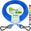 XiaZ 30ft Dog Tie Out Cable, Heavy Duty Dog Chains for Outside with Lockable Hook, Pet Runner Cable Leads for Yard, Dogs Line Tether for Small Medium Large Dogs Up to 250 LBS - Blue