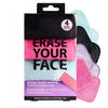 ERASE YOUR FACE Makeup Remover Cloths - Reusable Microfiber Face Towels to Cleanse & Remove Makeup - Water Activated, Dual-Sided Design for Easy Use, Great Bachelorette & Bridesmaid Gift (4 Count) - Multi Color