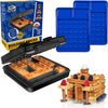 Building Brick Electric Waffle Maker- Cook Fun Buildable Holiday Waffles, Pancakes- Make Gingerbread Man Houses & Cars Out of Stackable Waffles- Bite Sized for Kids, Nonstick Iron w Recipes Xmas Gift - Deluxe Black