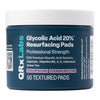 Glycolic Acid 20% Resurfacing Pads for Face & Body with Vitamins B5, C & E, Green Tea, Calendula, Allantoin - Exfoliates Surface Skin and Reduces Appearance of Fine Lines and Wrinkles - Peel Pads - 20% Glycolic Acid