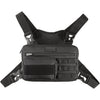Fitdom Tactical Inspired Sports Utility Chest Pack. Chest Bag For Men With Built-In Phone Holder. This EDC Rig Pouch Vest is Perfect For Workouts, Cycling & Hiking - Black