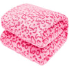 Fleece Cheetah Print Blanket Black Gray Small Kids Throw Blanket Lightweight Cozy Leopard Print Blanket Birthday Gifts for Teens Girls Boys - Leopard Pink