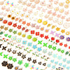 200Pcs Charms for Jewelry Making, Assorted Wholesale Mixed Bulk Metal Earring Bangle Charms for DIY Necklace Bracelet Jewelry Making and Crafting (Assorted Color) - Assorted Flower(in pairs)