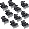 Syhood 10 Pieces Hot Roller Clips Plastic Hair Curler Claw Clips Replacement Roller Clips for Women Hair Section Styling - Black