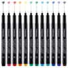 TWOHANDS Art Pens,Fineliner Ink Pens,Set of 12 Technical Drawing pen,Pigment Pen,Fine Point,Black,Waterproof,for Art Watercolor,Sketching,Anime,Manga, 902188 - 12