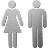 Brushed Aluminum Men's and Women's Bathroom Sign Figure Set - Men and Women Modern Restroom Sign - Bathroom Door Signs - Restroom Signs for Business - Bathroom Signage - Brushed Aluminum
