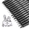 TWOHANDS Art Pens,Fineliner Ink Pens,Set of 12 Technical Drawing pen,Pigment Pen,Fine Point,Black,Waterproof,for Art Watercolor,Sketching,Anime,Manga, 902188 - 16