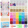 Redtwo Friendship Bracelet Kit Concert Bracelets Merch, 2 boxs 7200pcs Clay Beads Jewelry Making Kit with Number Letter Beads Album Inspired Bracelets Gift for Girls Kids Teen Crafts - 24 Colors