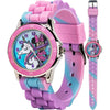 Minnie Mouse Time Teacher Watch for Girls - Analog Time Learning with Easy-to-Read Numbers and Comfortable Silicone Band - Pink/Purple