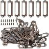 50Pcs Metal Library Label Holders, File Cabinet Label Frames with Screws, Card Tag Label Holder for Office Drawers Shelves (Antique Bronze, 60x17mm) - Red Bronze, 60x17mm