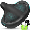 Bicycle Seat, Bike Seat for Women Men Extra Comfort Wide, Oversized Comfortable Seats Saddle for Peloton Bikes, Fit for Exercise Bikes, Electric Bikes, Mountain Bikes, Cruiser Bikes - Black