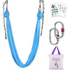 F.Life Aerial Silk Yoga Hammock & Swing for yoga Inversion,Strength training,starter hardware kit - blue
