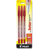 Pilot The Better Ball Point Pen Refillable Ballpoint Stick Pens, Fine Point, Blue Ink, 12-Pack (36011), Dozen Box (0.7mm - Fine) - Red