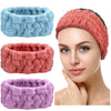Chuangdi 3 Pieces Spa Headband for Women Facial Makeup Headband Soft Terry Cloth Hairband for Washing Face Mask Spa Shower Gifts(Dark Pink, Dark Blue, Milky-White) - Red, Blue, Purple