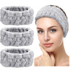Chuangdi 3 Pieces Spa Headband for Women Facial Makeup Headband Soft Terry Cloth Hairband for Washing Face Mask Spa Shower Gifts(Dark Pink, Dark Blue, Milky-White) - Gray