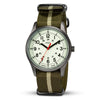 Infantry Mens Military Field Watch,Luminous Glow in The Dark Dial,Analog Tactical Wristwatch w/ 12/24 Hr Time,Japanese Quartz Movement,Slip-Thru Nylon Band,Reliable Work Watch for Men - Black/Green