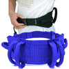 Gait Belt Walking Transfer Belt with 6 Plastic Padded Caregiver Handles and Quick Release Buckle for Patient,Elderly Physical Therapy (Black) - Blue
